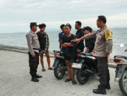 Personel Polsek Labuhan Haji Gencarkan Patroli Cipta Kondisi di Kawasan Wisata Pantai