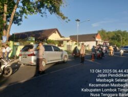 Polsek Masbagik Gelar Giat Rawan Pagi di Depan SMAN 1 Masbagik Antisipasi Kemacetan dan Gangguan Lalin